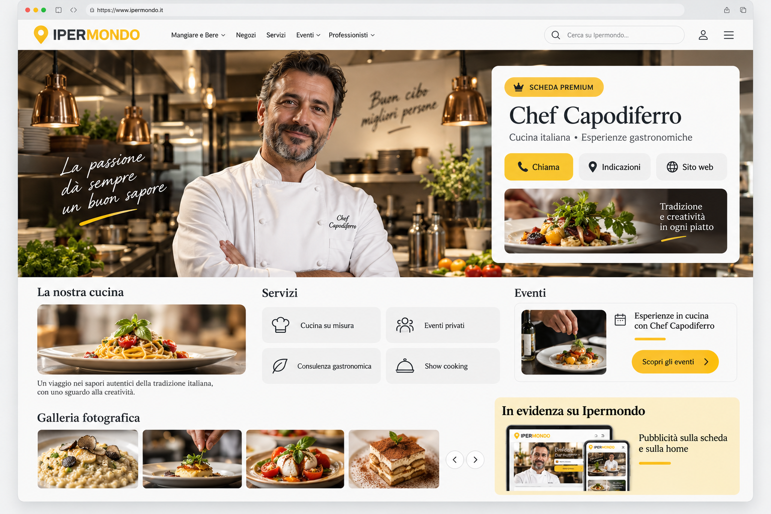 Esempio reale di Scheda Premium Ipermondo per Chef Capodiferro