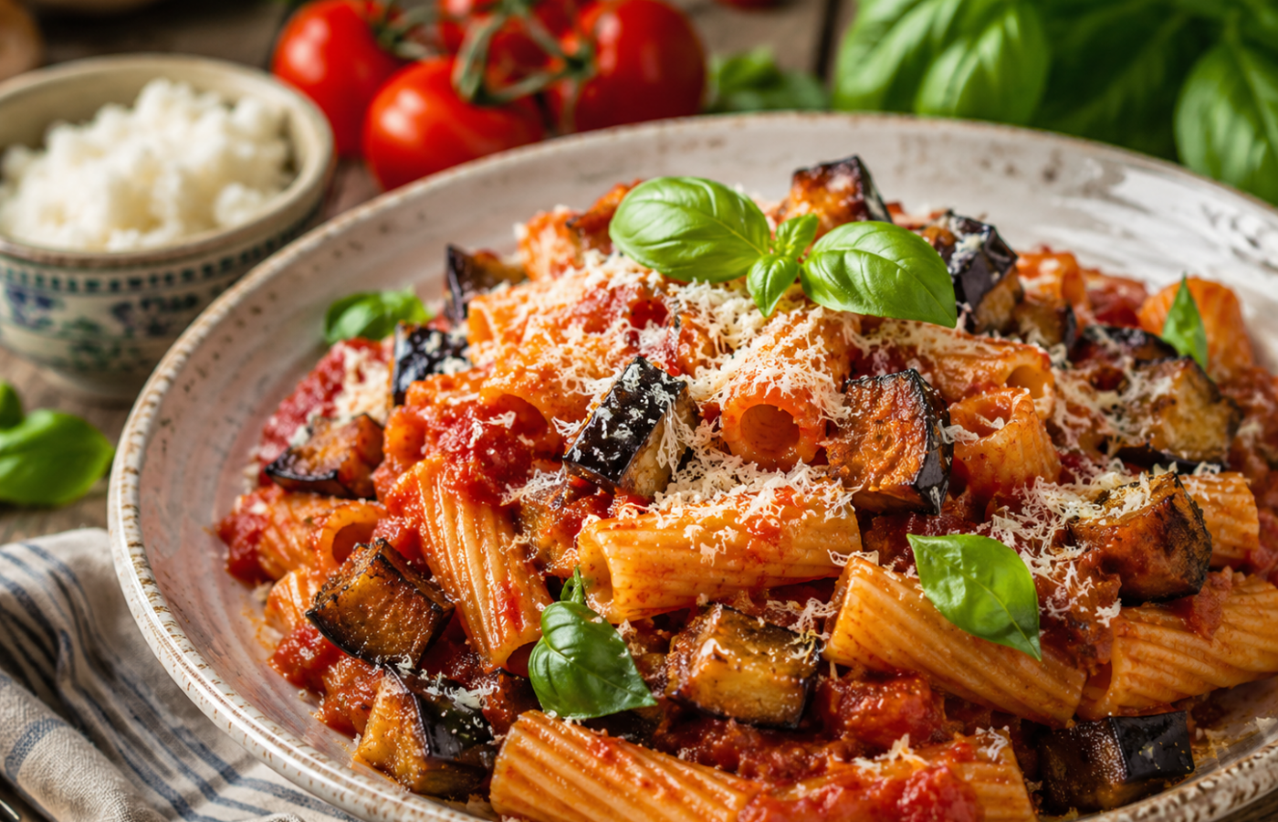 Pasta alla Norma: la ricetta siciliana con melanzane e ricotta salata