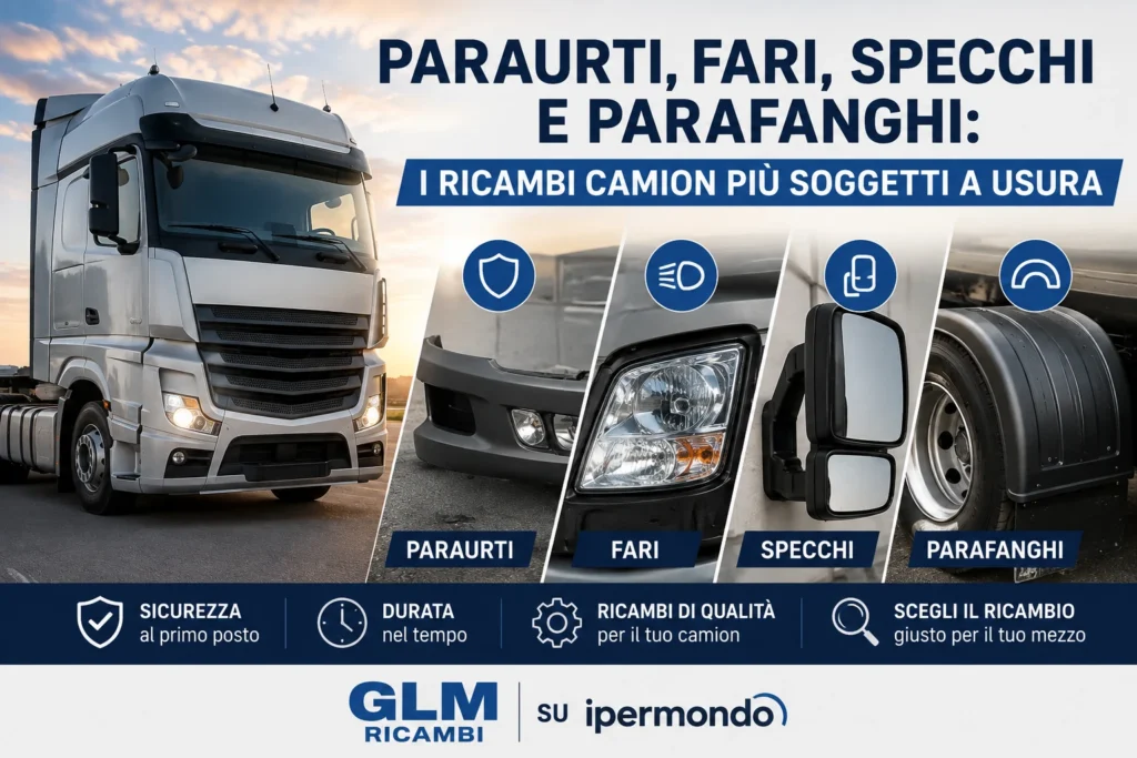 Paraurti, fari, specchi e parafanghi tra i ricambi camion più soggetti a usura