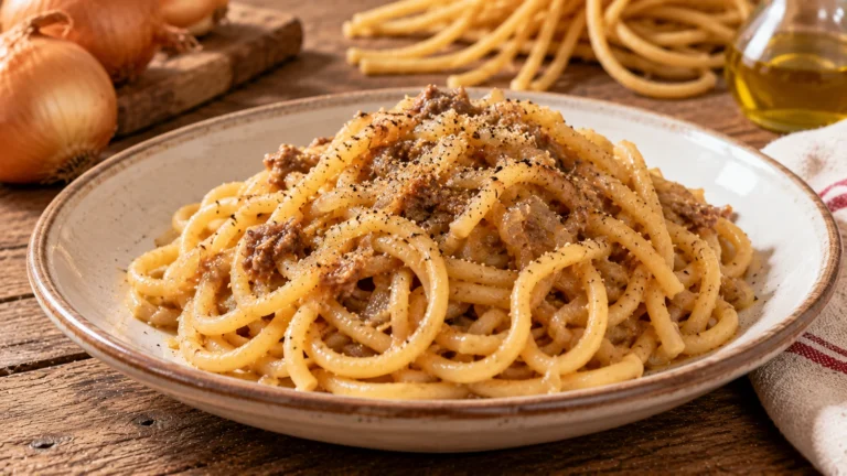Bigoli veneti in salsa: ricetta tradizionale con cipolle e acciughe