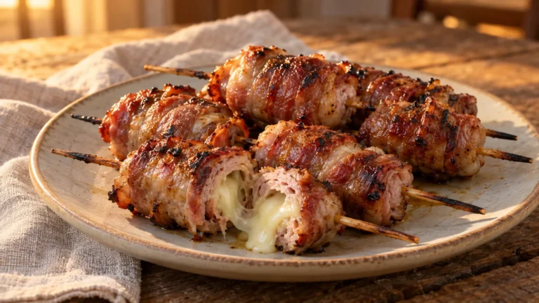 Bombette pugliesi di capocollo ripiene di caciocavallo cotte alla brace