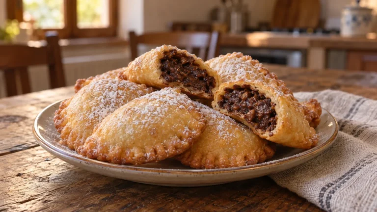 Calzoncelli lucani fritti ripieni di castagne, spolverati con zucchero a velo