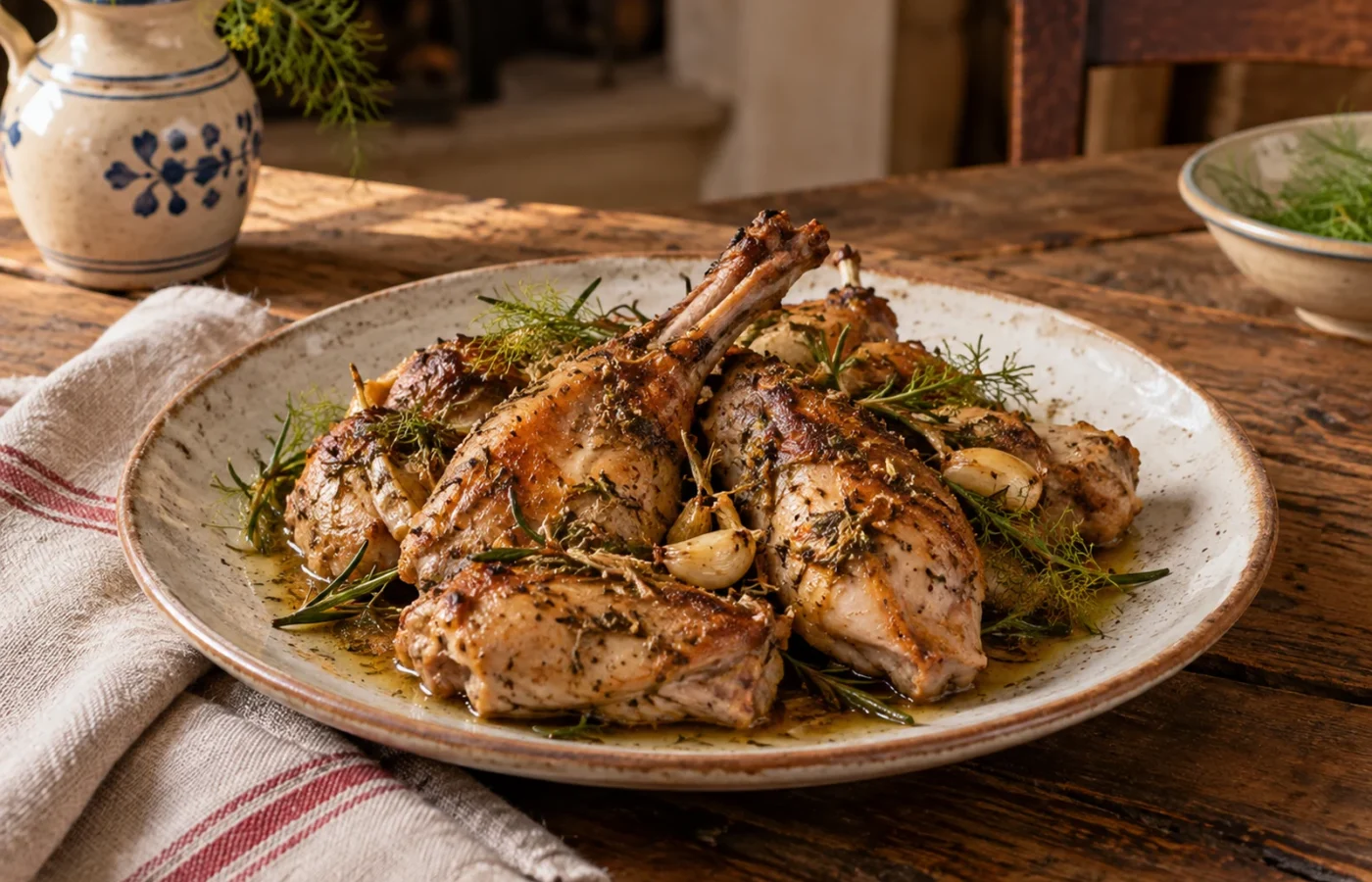Coniglio in porchetta: ricetta tradizionale marchigiana