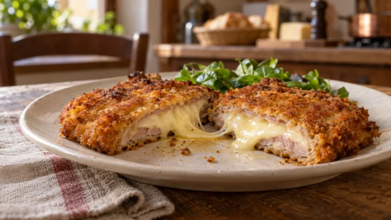 Costolette alla valdostana impanate e dorate con ripieno di Fontina filante