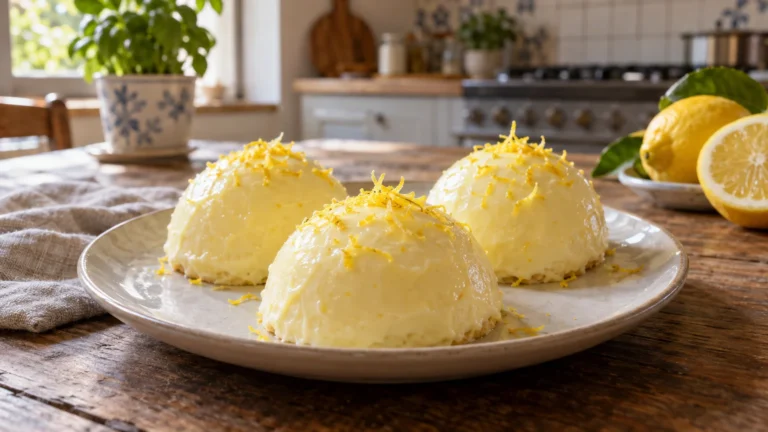 Delizie al limone monoporzione ricoperte di crema al limone e scorza grattugiata