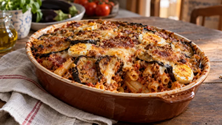 Pasta ’ncasciata siciliana al forno in pirofila con crosticina dorata