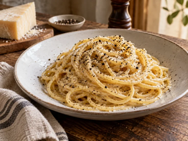 Spaghetti cacio e pepe tradizionali: ricetta romana cremosa senza panna