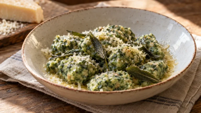 Strangolapreti trentini con burro fuso, salvia e formaggio grattugiato