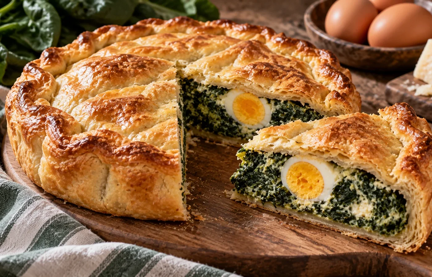 Torta Pasqualina ligure: ricetta tradizionale con bietole, prescinsêua e uova