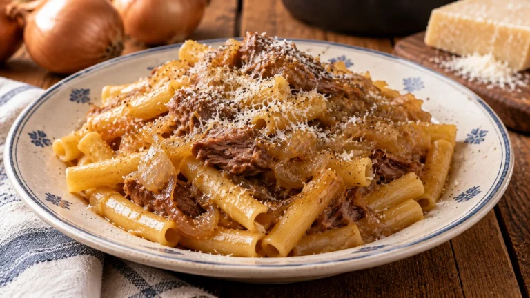 Ziti alla genovese: ricetta napoletana tradizionale