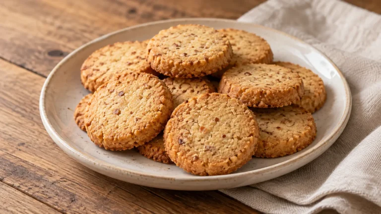 biscotti tondi alle nocciole color dorato con granulosità fine, senza glassa