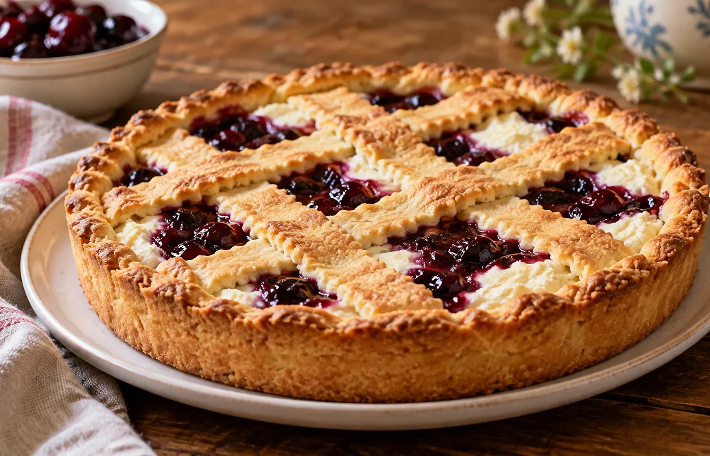 Crostata ricotta e visciole Bimby