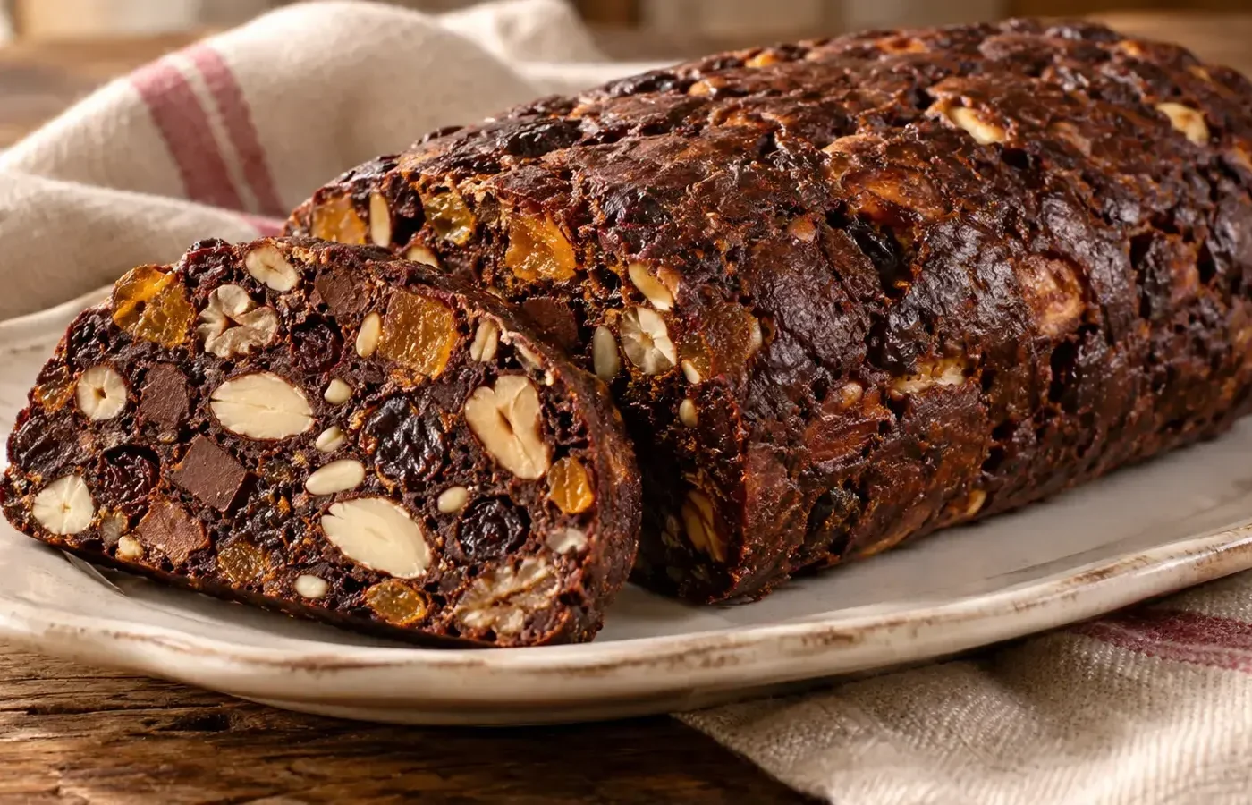 Pangiallo dei Castelli Romani con cioccolato fondente e frutta secca
