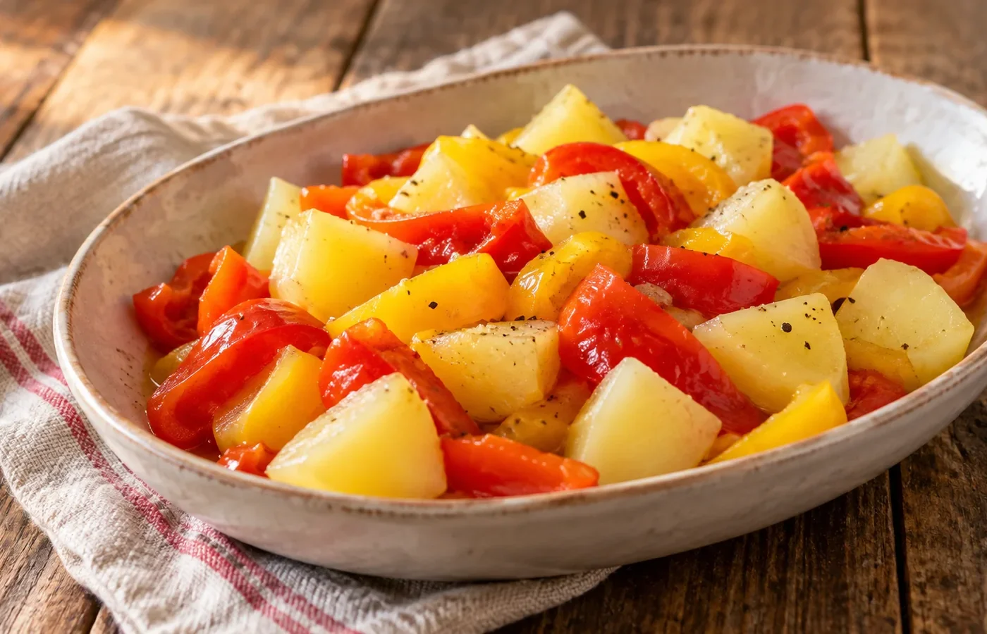 Patate e peperoni al Varoma Bimby
