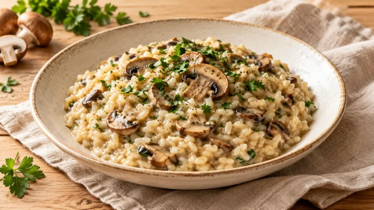 Risotto ai funghi preparato e pronto da servire