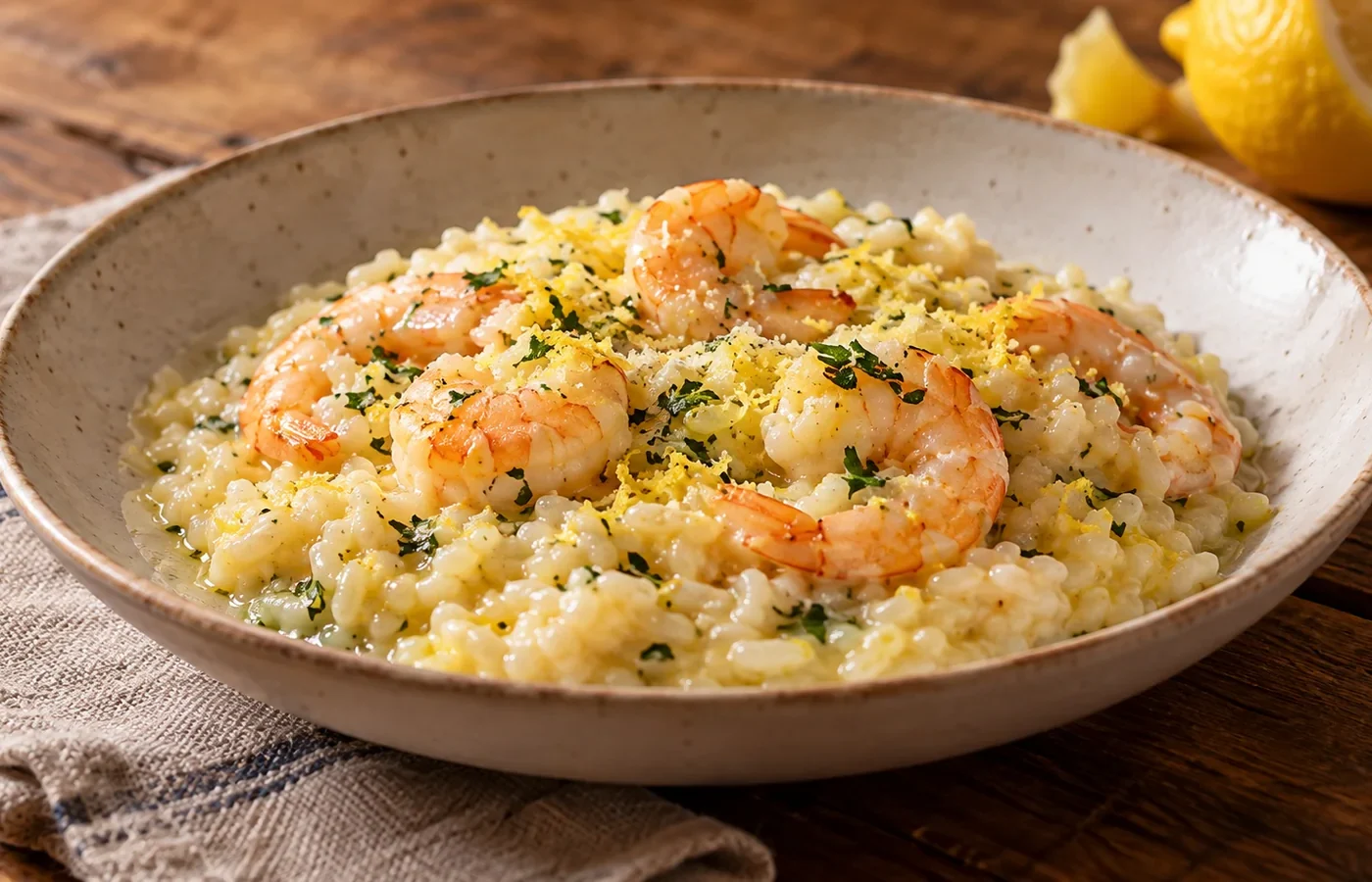 Risotto al limone e gamberi Bimby
