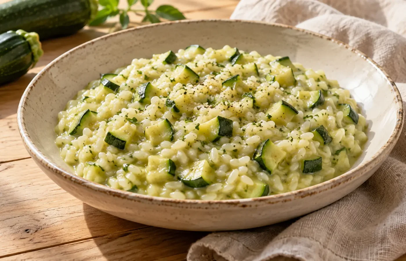 Risotto alle zucchine preparato e pronto da servire