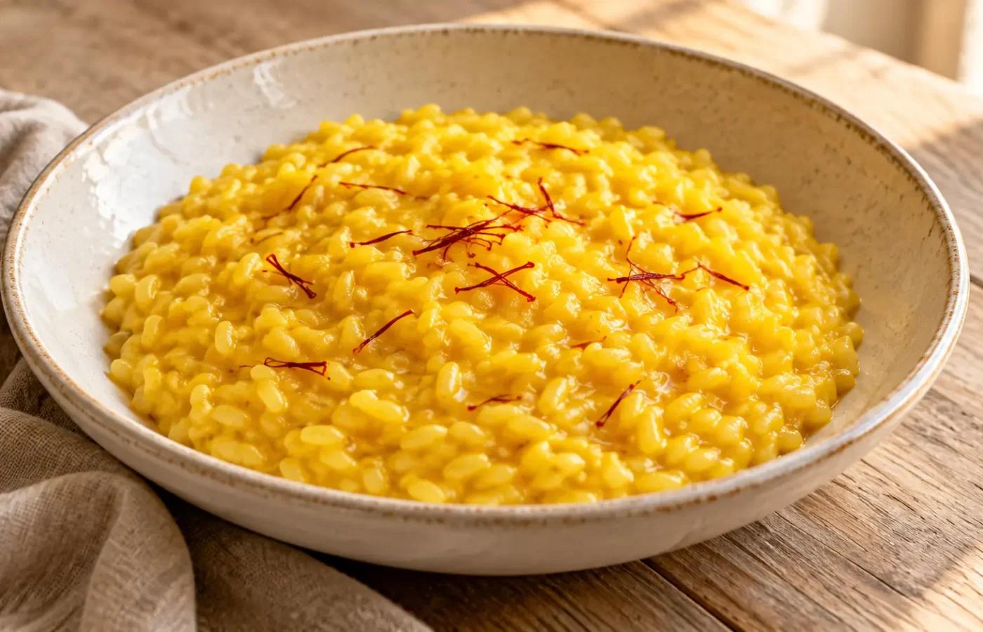Risotto allo zafferano preparato e pronto da servire