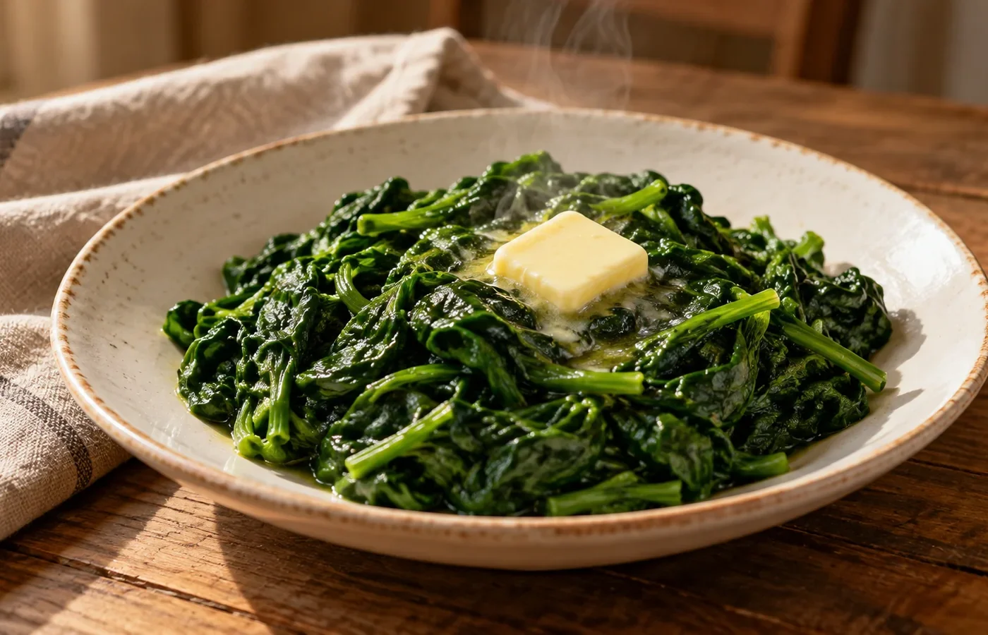 Spinaci al vapore con burro Bimby