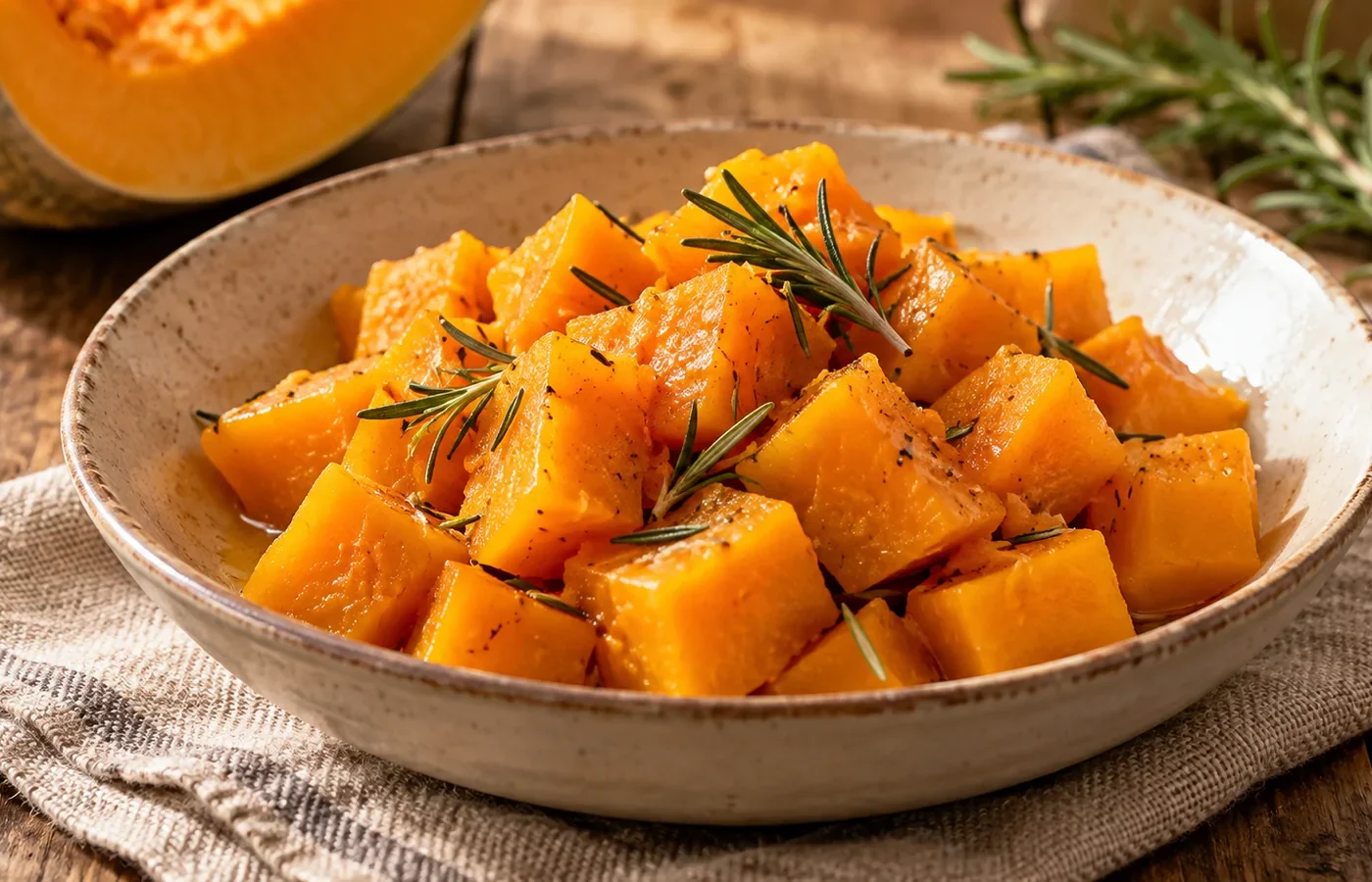 Zucca al vapore aromatica Bimby